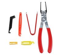 TONIXY Pince extracteur de relais et extracteur de fusible, embouts fins coudés pour les espaces restreints, poignées isolées rouges, construction en acier inoxydable pour tableau de bord automobile