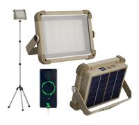 TONIXY Projecteur solaire avec batterie 8000 mAh et télécommande, lampe de travail d'extérieur LED avec 1000 lumens, acier inoxydable, étanchéité IP55, pour jardin, terrasse, construction, comprend (B