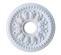 TONIXY Rosace de plafond circulaire en polystyrène PU pour plafonnier ou ventilateur Blanc 26C/35 cm Médaillon décoratif dissimulant les imperfections avec design simple et élégant (35 cm)