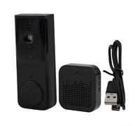 TONIXY Sonnette vidéo intelligente, batterie sans fil 1000 mAh, réveil à distance et interphone, contrôle par application pour la sécurité de la maison, noir