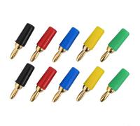 TONIXY Sourcingmap Lot de 10 connecteurs électriques plaqués or 2,5 mm pour test en laboratoire Rouge/noir/jaune/vert/bleu