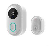 TONIXY Systèmes d'interphone pour sonnette filaire avec connectivité WiFi 2,4 GHz et vidéo HD, interphone audio bidirectionnel pour Tuya (blanc)