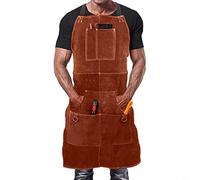 TONIXY Tablier de soudage en cuir résistant à la chaleur avec 6 poches à outils Protection robuste
