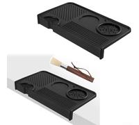 TONIXY Tapis de tampage expresso et brosse à café en silicone alimentaire avec disposition texturée multi-fentes pour tamper et accessoires, protecteur de comptoir imperméable et résistant à la