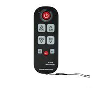 TONIXY Télécommande TV à gros boutons pour personnes âgées avec fonction de recherche automatique et d'apprentissage, design compact pour les personnes âgées, noir, 14 x 5 x 1 cm