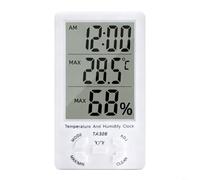 TONIXY Thermomètre et hygromètre numérique TA308 avec écran LCD clair, fonction horloge, large aération, détection rapide, température et humidité précises de 10 à 99 % RH