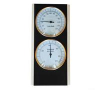 TONIXY Thermomètre hygromètre de sauna en bois de 26,4 cm avec affichage analogique facile à lire, pas de batterie nécessaire, mesure la température et l'humidité pour une relaxation précise de
