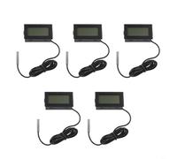 TONIXY Thermomètre numérique LCD pour congélateur avec sonde externe pour surveillance de -50 °C à +110 °C (noir)