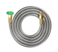 TONIXY Tuyau d'arrosage en acier inoxydable 304 de 1,9 cm, tuyau d'arrosage flexible en métal pour robinet extérieur, évacuation du déshumidificateur et extension de bobine, léger (3 m)