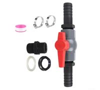 TONIXY Vanne à bille en PVC avec connecteur de tuyau, vanne d'arrêt pour systèmes d'irrigation et de plomberie, 3/4", 1" ou 1-1/4", comprend des colliers de serrage et des joints (32 mm)