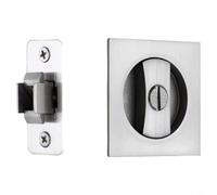 TONIXY Verrou de porte de poche en alliage de zinc avec poignée encastrée - Noir et argenté - 6,5 x 4,6 cm - Porte coulissante encastrée - Bouton tournant sécurisé pour salle de bain, chambre à