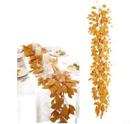 TONIXY Vigne d'eucalyptus artificielle, 2 m, plante verte printanière à suspendre avec feuilles en PVC souple pour décoration de maison, mariage et événement (jaune automne)