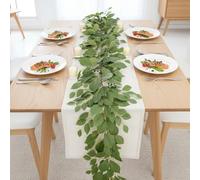 TONIXY Vigne d'eucalyptus artificielle à suspendre avec feuilles en PVC souple pour décoration de maison, mariage et événement Vert printemps 2 m