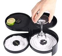 TonJin 1 Paquet de Bordure en Verre à 3 Niveaux pour Margarita et Cocktail, Outil de Barman, Contenant à épices de sel