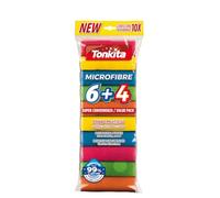 Tonkita | 6+4 Chiffons Multifonctions en Microfibre colorés, 30 x 30 cm, Microfibre avec Puissance Extra nettoyante idéale sur Chaque Surface, Chiffons de Nettoyage Polyvalents, 10 Chiffons