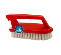 TONKITA | Lot de 12 brosses à Poils Semi-rigides et ondulés - 12 poignées - Brosse à lessive avec poignée Ergonomique