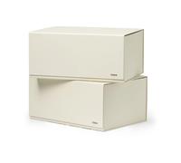 TÔNN furniture Boîte de rangement Pac box Blanc cassé. moyen 30×13.5×22 cm. Lot de 2