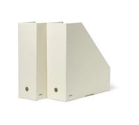 TÔNN furniture Range-documents Pia Blanc cassé. 10x31x30 cm. Lot de 2