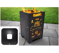 Tonne À Feu Feuerschale Panier À Feu + Plaque De Grill Grillring Plaque À Feu