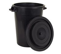 Tonne Universelle 100L Noir +Couvercle Cuve À Eaux Pluviales Conteneur À Déchets