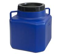 tonneau à col large plasteo® 10 litres bleu avec couvercle et poignées, qualité alimentaire, sans BPA Tonneau à choucroute pour aliments pour animaux Tonneau à couvercle vissé