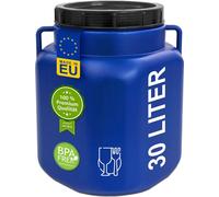 tonneau à col large plasteo® 30 litres carré avec couvercle et poignées, qualité alimentaire et sans BPA Tonneau à choucroute Tonneau à aliments universel