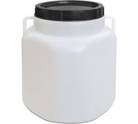 tonneau à col large plasteo® 30 litres carré avec couvercle et poignées, qualité alimentaire et sans BPA Tonneau à choucroute Tonneau à aliments universel