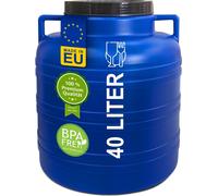 tonneau à col large plasteo® 40 litres rond avec couvercle et poignées, qualité alimentaire et sans BPA Tonneau à choucroute Tonneau à aliments universel