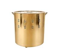 Tonneau à combustion en métal avec couvercle et poignée, gestion efficace des cendres, combustion sûre du papier, option de cheminée pour déchets de jardin (Bronze, 50 cm)