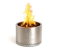 Tonneau à feu à faible fumée de 63,5 cm de diamètre en argent avec double paroi en acier inoxydable 304 avec un sac portable résistant aux intempéries