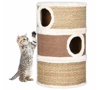 vidaXL Tonneau à gratter 60 cm – Carton ondulé, peluche et herbe de mer