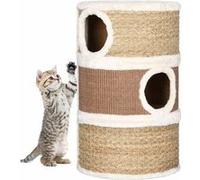 vidaXL Tonneau à gratter 60 cm – Carton ondulé, peluche et herbe de mer