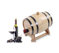Tonneau à Vin avec Support, 1L Distributeur de Tonneaux à Vin en Bois Seau de Stockage Sans Fuite Fûts de Vieillissement de Fûts de Vin Fût de Whisky pour Bar de Restauration