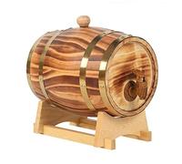 Tonneau à Vin en Bois Capacité 1.5L/3L/5L/10L/20L/25L/30L/50L Distributeur De Whisky En Fût De Chêne Seau à Vin For Ranger Votre Propre Whisky，Bière，Vin，Bourbon，Brandy（Couleur Du Bois）(Size:1.5L)