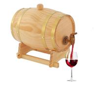 Tonneau à vin en bois, fût de bière avec robinet et support, fûts à vin en bois, distributeur de boissons, robinet ellipse baril de vin, stockage pour appartements, bars, hôtels (3L)