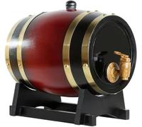 Tonneau à Vin Vintage avec Support et Couvercle Noirs, Tonneau DéCoratif en Bois pour la Conservation du Vin Maison, Ornement de Comptoir de Bar(D,20L)
