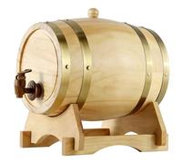 Tonneau à Vin Vintage en ChêNe avec Support en Bois, Bouchon et Robinet pour Cave à Vin Domestique(C,5L)