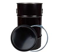 Tonneau cylindrique avec couvercle Noir 60 l