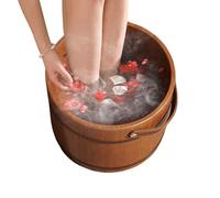 Tonneau de bain de pieds en bois : lavabo, bol de spa relaxant, de nettoyage en profondeur, design thérapeutique à l'eau tiède | Lavabo de trempage pour adultes, personnes âgées,