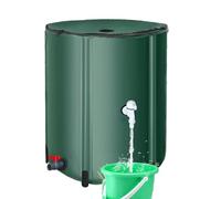 Tonneau de collecte d'eau de pluie - 100 L - En PVC - Pliable - Système de collecte d'eau de pluie - Réservoir d'eau de pluie robuste avec filtre - Kit de trop-plein pour jardin
