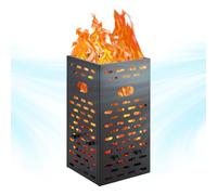 Tonneau de combustion de 200 litres - Cage de combustion pour feuilles de bois, papier, fûts en métal de 2 mm d'épaisseur - Cage de brasero robuste avec ventilation et plateau à cendres, combustion de