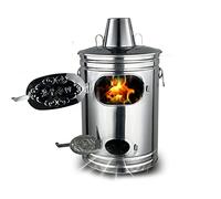 Tonneau de combustion en acier inoxydable avec cheminée et crochet de feu, incinérateur de jardin robuste pour une élimination efficace des déchets de feuilles de papier et des feux de camp dans le