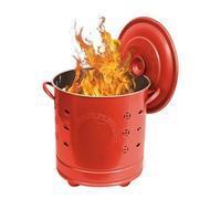 Tonneau de combustion en acier inoxydable, couvercles durables pour brûler les déchets de cour, résistants à la chaleur avec parois ventilées pour une cour, une terrasse, un jardin et des cheminées de