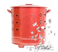 Tonneau de combustion en acier inoxydable pour le jardinage, design robuste avec couvercle, fosse à feu d'extérieur pour brûler les déchets, le papier, la cour, le jardin, la terrasse, le camping, 26