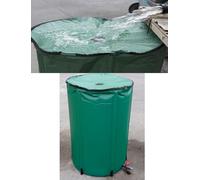 Tonneau de pluie pliable avec robinet et kit de trop-plein - Portable, peu encombrant et pliable pour la collecte d'eau de jardin