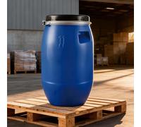 Tonneau de rangement en plastique robuste avec couvercle et anneau de verrouillage, récipient hermétique pour boissons, eau, lait, vin, huile