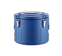 Tonneau de riz isolé commercial, seau de transport réfrigéré de 30 L, distributeur de récipients glacés, transporteur de boissons avec un échappement à un bouton(Blue)