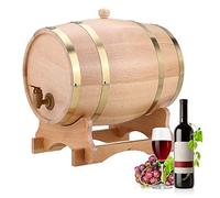 Tonneau de vin en chêne, 10 L, pratique, durable, en bois de chêne, distributeur de vin, avec support en bois, pour whisky, Bourbon, Tequila, vinaigre, bière.