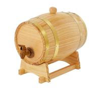 Tonneau de vin en pin de 3 litres avec robinet et support en bois - Tonneau à whisky pour la maturation et le stockage du vin, des spiritueux, de la liqueur de bière - Pour brasseurs et
