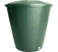 Tonneau d'eau 300 L vert avec couvercle et valve d'évacuation